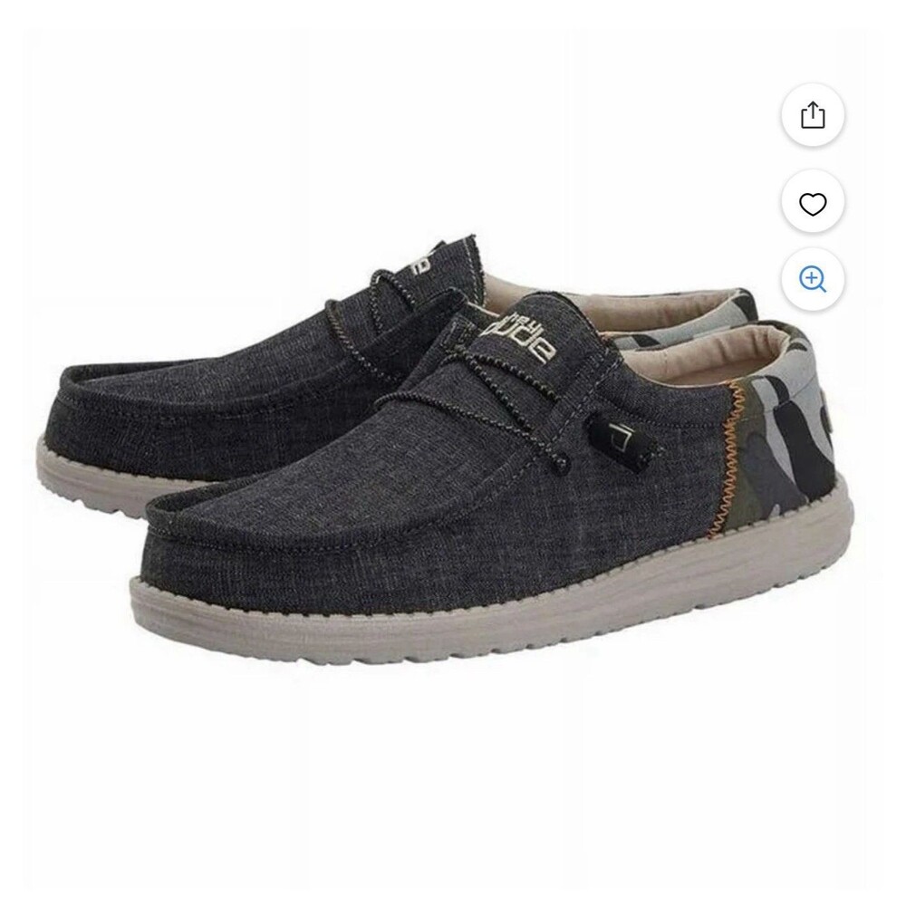 Hey Dude Wally Funk Camouflage Dark Grey Men's Slip-On Shoes US 8 EU 41 UK 7